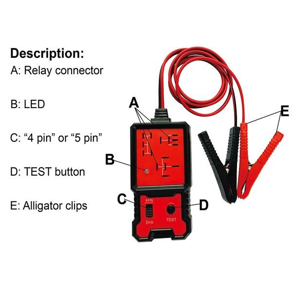 Tester de relee electronice pentru automobile Instrument de diagnosticare pentru autovehicule de 12 V