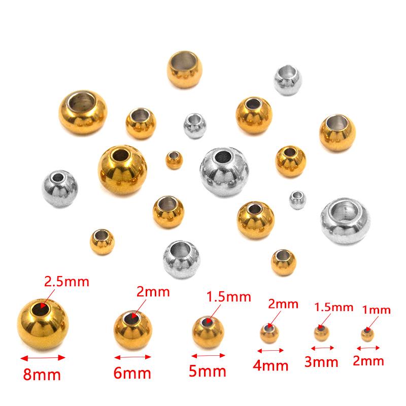 Stainless Steel Round Spacer Beads for DIY Jewelry Making