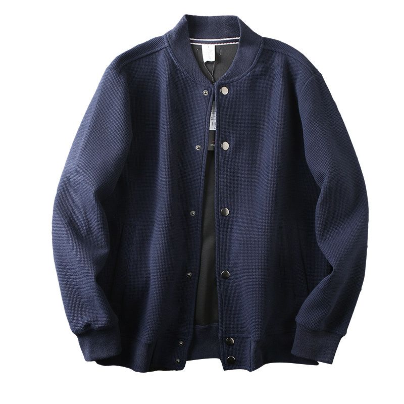 Hard Goods! Heavy Waffle Foreign Trade Tail Goods Men's Spring and Autumn American Casual Baseball Collar Jacket Top Tide