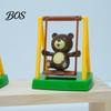 Solar Car Ornament Swinging Bear Decoration, Nodding Dashboard with Hanging Monkey Accessory Swing, Swing Toy for Office Desk Driving Fatigue Relief