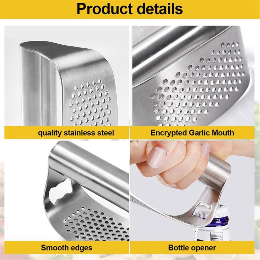 Stainless Steel Garlic , New Rocker, Comfort Handle Chopper for Crushing Kitchen Tools