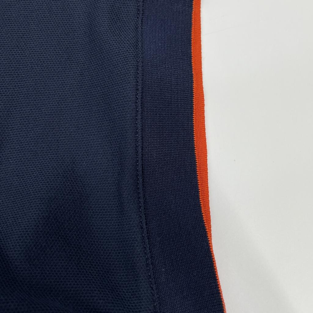 HERMES Navy Serie Short Sleeve Polo Shirt tops M Navy redUsed