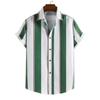 Summer new men's top striped D print men's cardigan lapel
