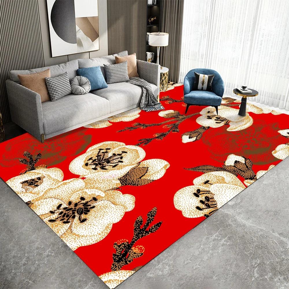 Flower Print Bedroom Floor Mats Decoration Home Living Room Floor Mats