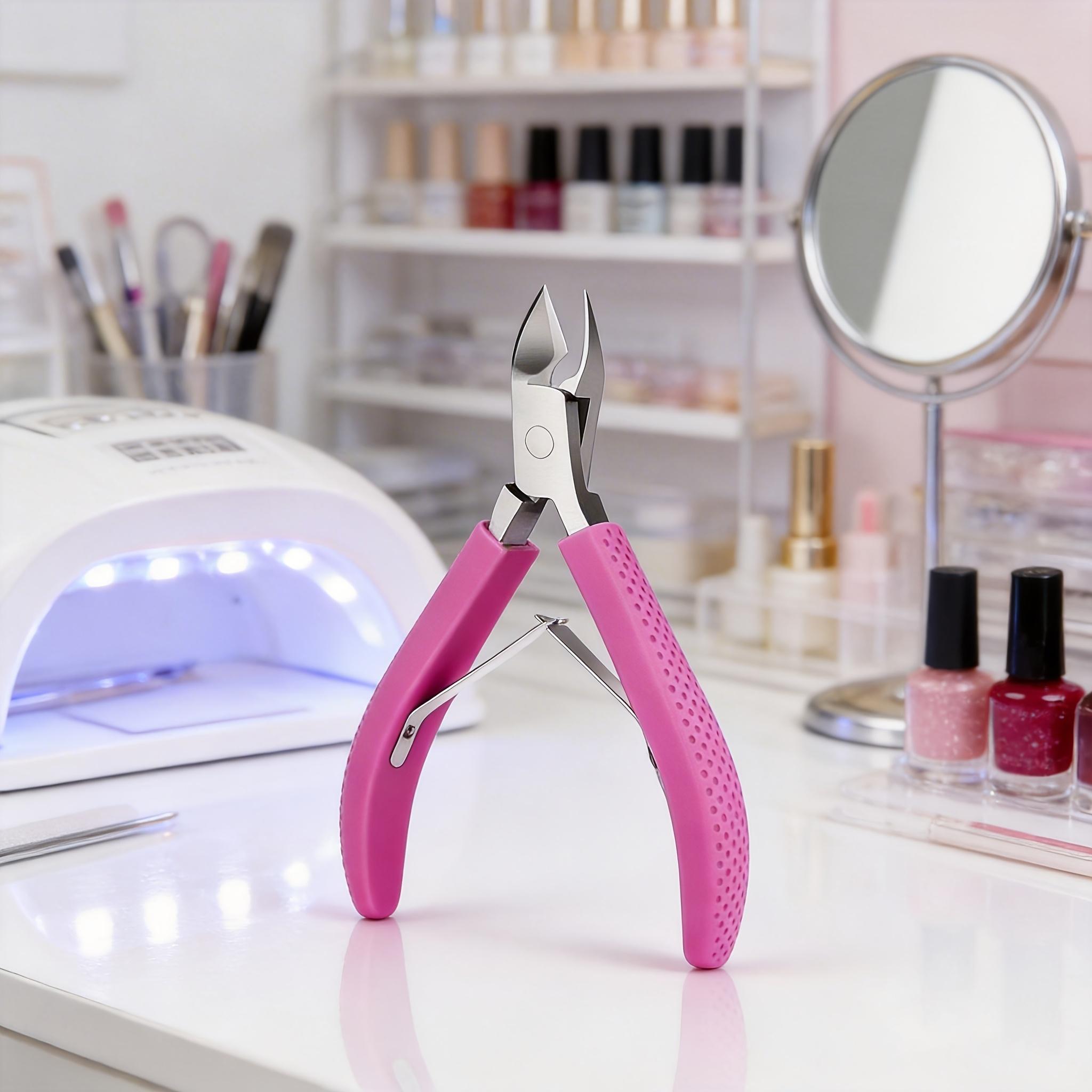 Nail Art Tools Silicone Handle Peeling Pliers, Professional Silicone Non-Slip Handle Nail Edge Trimmer, Durable Nail Clipper Tool
