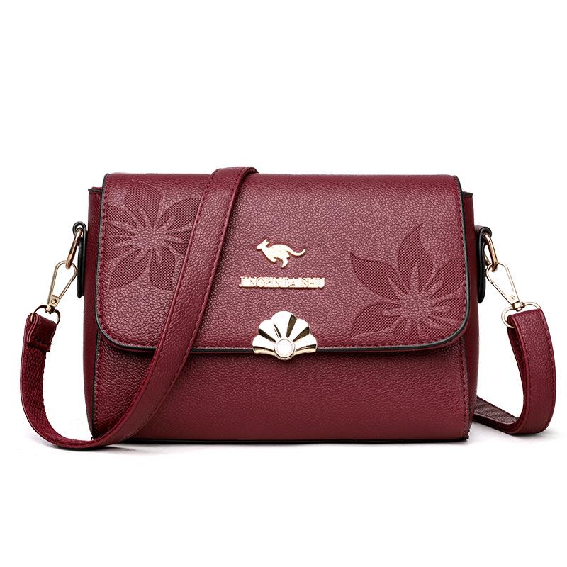 

Женская сумка кроссбоди из мягкой кожи 2025 - Модная, маленькая, универсальная и идеальная для тех, кто ездит на работу, и женщин среднего возраста. вино красного