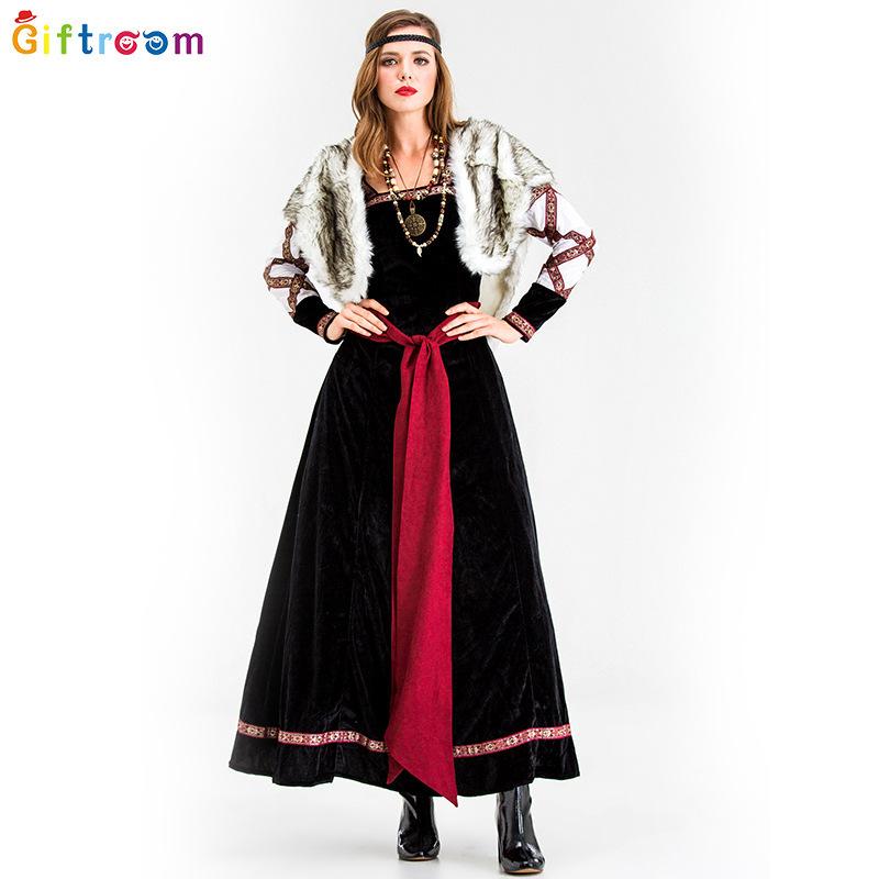 Polyester Vintage Beautiful Christmas And Halloween Dress For Womens Stage Outfits