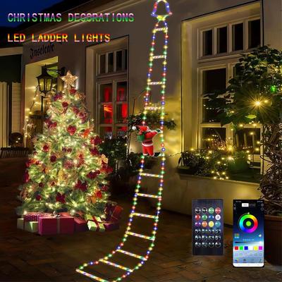 Mehrfarbige RGB Santa Kletterleiter Lichterkette für Weihnachtsdekoration im Außenbereich