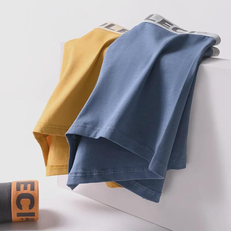 Men's Pure Cotton Boxer Briefs - Breathable, Comfortable, Loose Fit for Larger Sizes, Gift Box Included