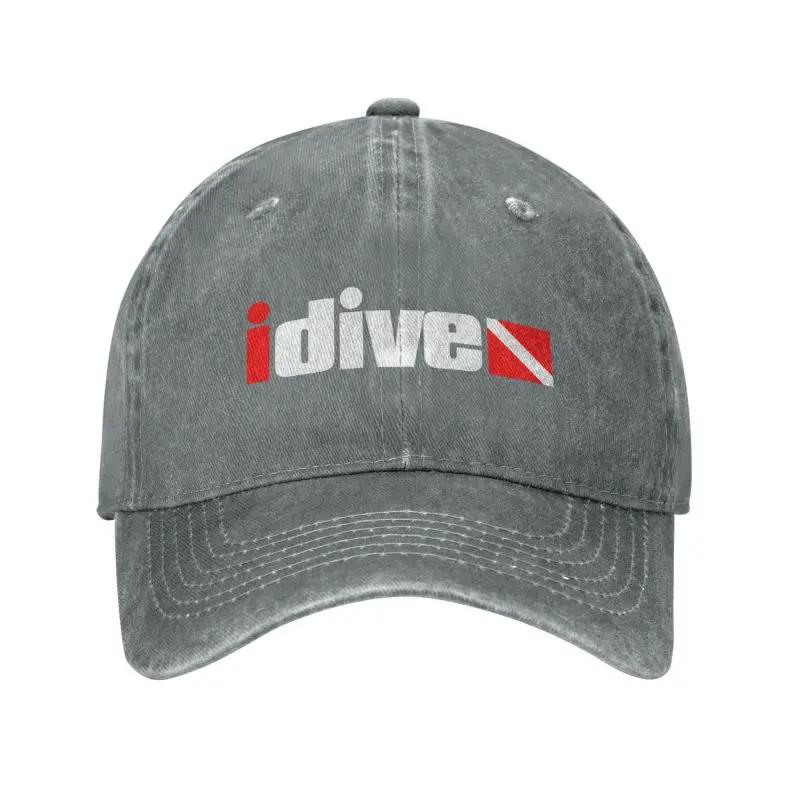 Cool Cotton Fashion I Love Dive Baseball Cap for Men Women Custom Adjustable Unisex Scuba Diving Lover Gift Dad Hat Hip Hop