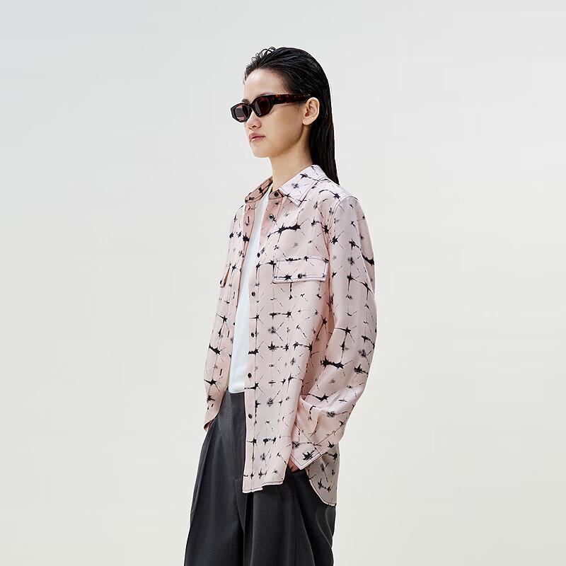LESS 2025 Spring Loose-Fit Mulberry Silk Long Shirt