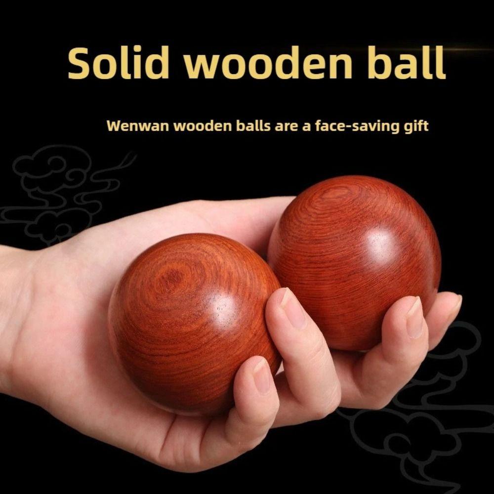 2Pcs Wooden Baoding Balls Massage Hand Exercise Massage Balls Stress Ball  Health Therapy