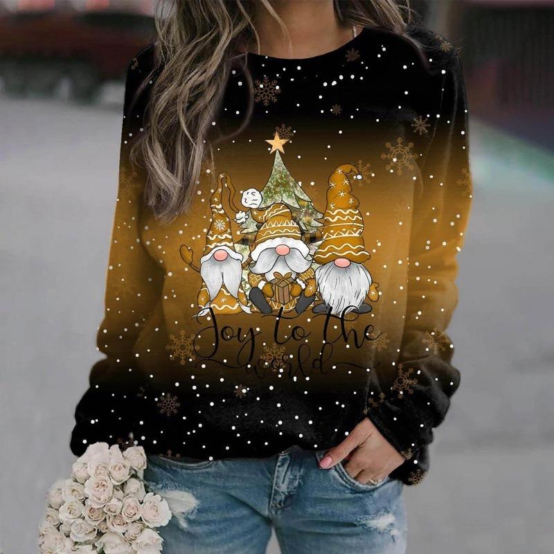 

BITCED Women s Fashion Casual Long Sleeve O-Neck Blouses & Shirts XXXXXL помаранчевий
