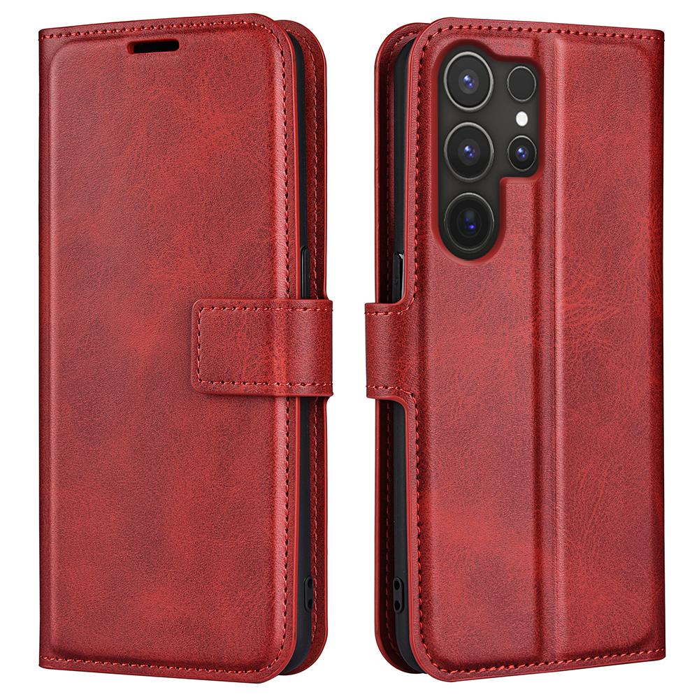 

Для Samsung Galaxy S25 Ultra Чохол-підставка Захист від подряпин Шкіряний чохол з текстурою теляти для телефону B