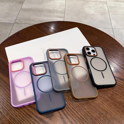 Transparente Matte Stoßfeste Kabellose Ladehülle Für iPhone 16 Pro Max 15 Pro 14 13 12 11 für Magsafe Magnetisch Stoßfest Hart PC Handyhülle