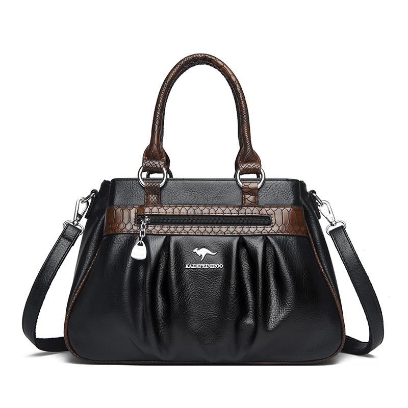 

Трехслойная роскошная повседневная сумка-тоут женская, высокое качество, ПУ кожа, женские сумки для рук, для женщин, большая на плечо, сумки кроссбоди, Sac чёрный