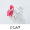 10Pcs Gold Silver Elk Antler Shape Alloy Diamond Nail Ornament Manicure Decoration Accessories