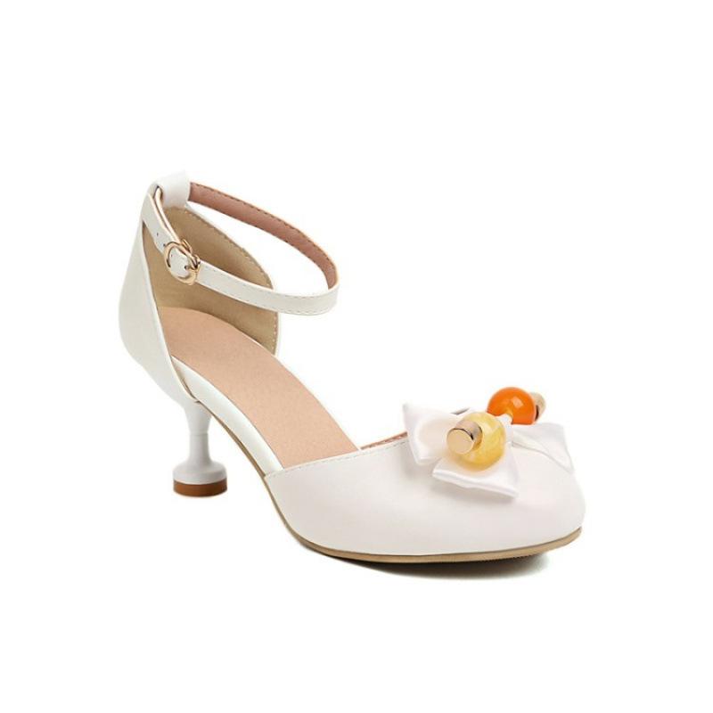 Sommerliche Mädchensandalen, mittelgroße Kinderschuhe, Prinzessinnensandalen mit hohem Absatz, rosa Lolita-Sandalen für kleine Mädchen und Studentinnen