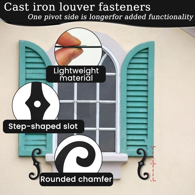 2Pcs Cast Iron Shutter Fasteners Simple Style Hardware Installation Sturdy and Durable Safe Material Portable Compact
