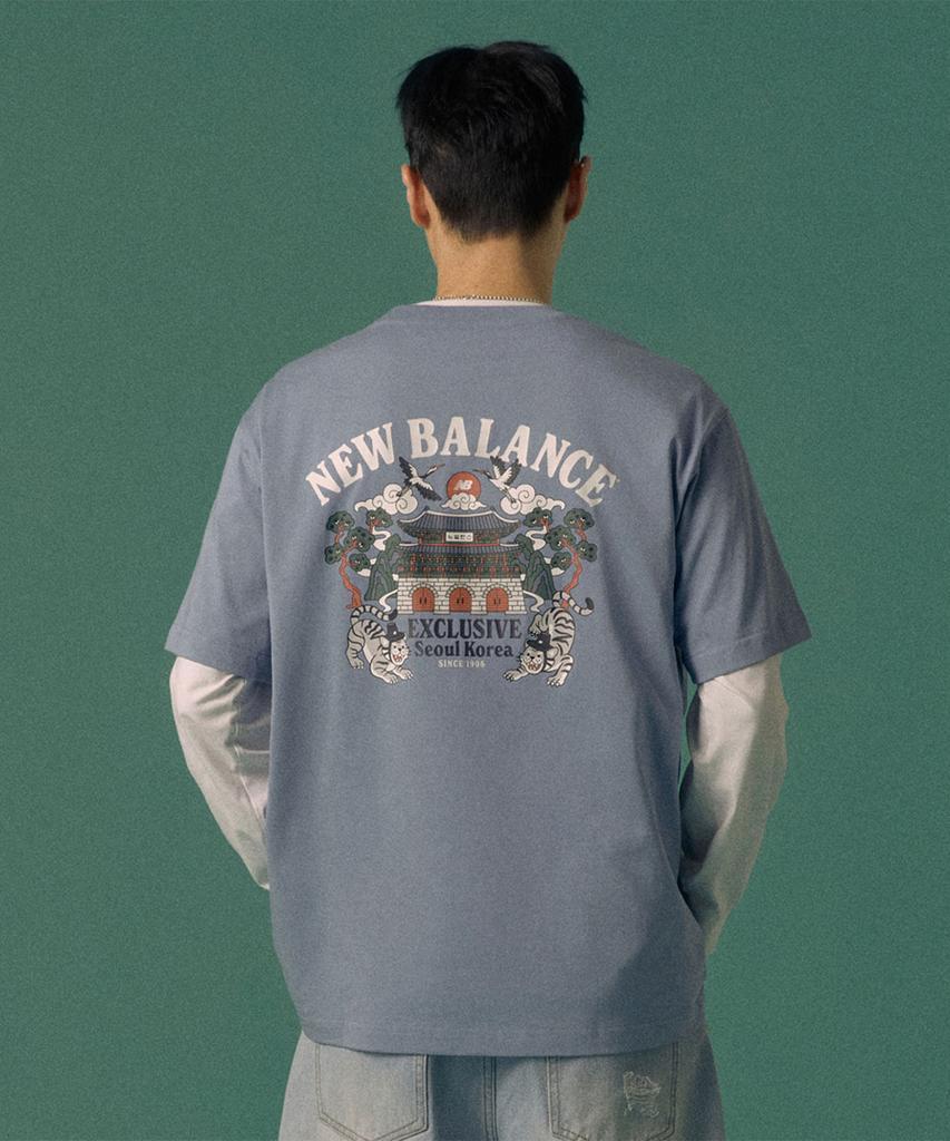 Nyuballanseu Nbneg2A043 / Uni Nb Seoul Tiger 2.0 Short Sleeve T-Shirt (Light Blue)