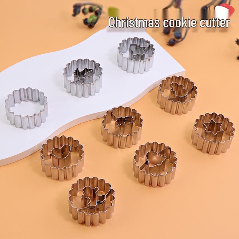 9-Piece Stainless Steel Cookie Cutter Set for Easter & Christmas - Includes Jam Cutout & Fondant Molds