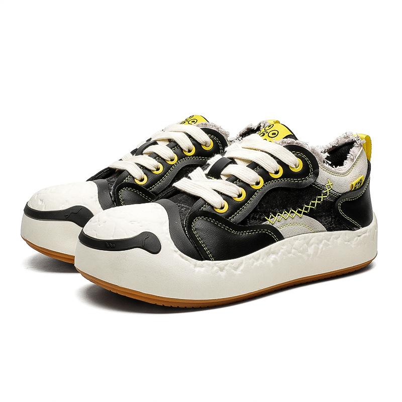 Smile Series Canvas Shoes New Retro Platform Heightening Bell Big Head Shoes Couple Board Shoes
