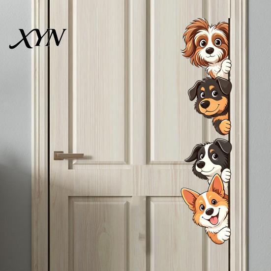 Nursery Room Wall Decorations Cartoon Puppy Sticker, Easy Apply Waterproof PVC Decal, Creative Indoor Outdoor Glass Stickers Dog Pattern for Bathroom