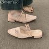 Fashion Bow Women Slippers Heeled Sandals Pointed Toe Mesh Mules Shoes Woman 2025 Trend Summer Elegant Dress Loafers Shallow Sandalias