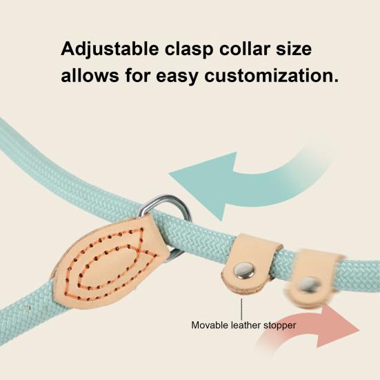 Slip Lead Dog Leash No Pull Heavy Duty Leash for Small Medium Large Dogs Strong Training Rope with Adjustable Stopper for Walking Hiking