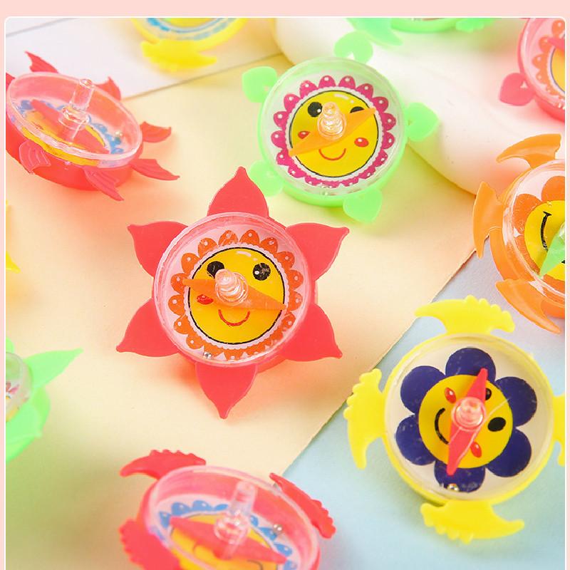 Pattern Compass Flower Mini Plastic Gyro Children Toy For Kid Entertainment