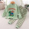 Winter Kids Long Sleeve O Neck T Shirt Pants Set Casual Baggy 2pcs Suit Cotton Cartoon Printes Outfit