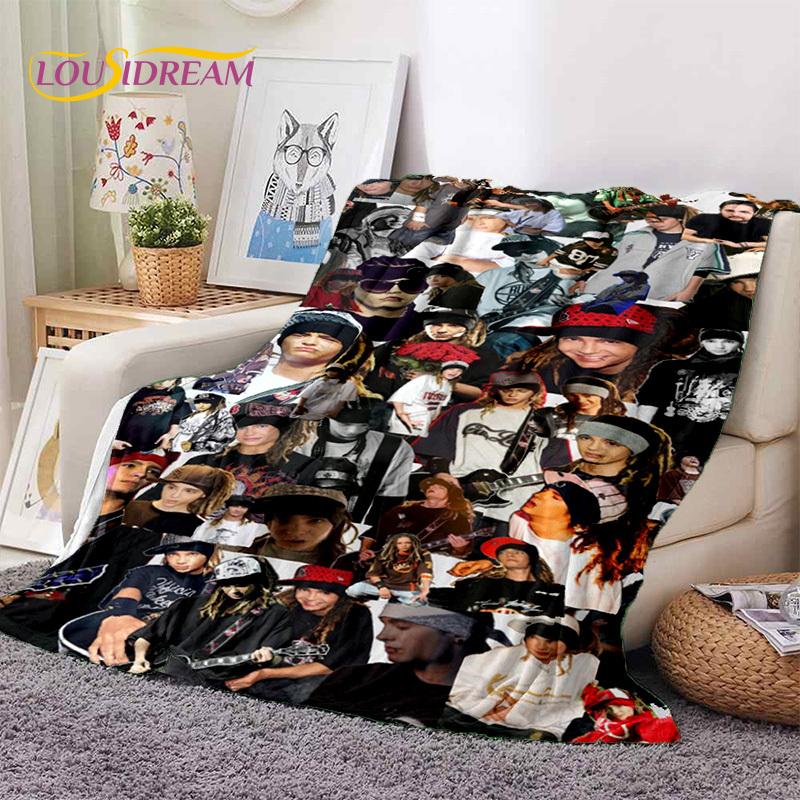 3D Rock Band Tokio Hotel Bill Kaulitz Soft Flannel Blankets,Throw Blanket Comfortable Blanket for Picnic Beds Sofa Home Bedroom