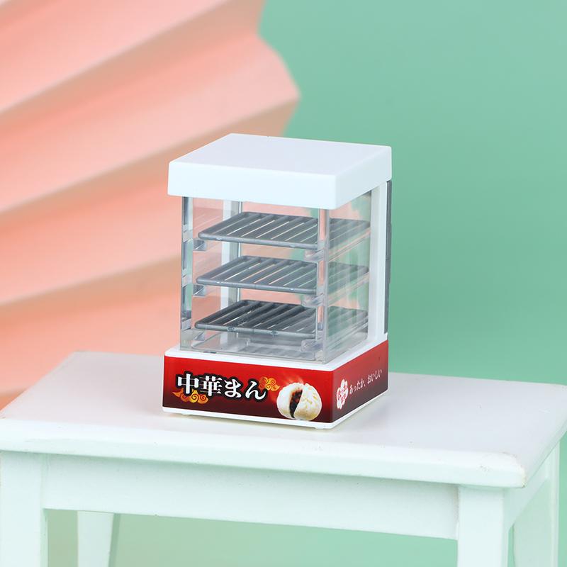 Doll House Mini Kitchen Appliances Microwave Oven Steaming Box Pantry Model
