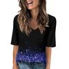 T-skjorter med V-hals for kvinner Halve ermer topper trykt Uformelle sommer T-skjorter T-skjorte bluse