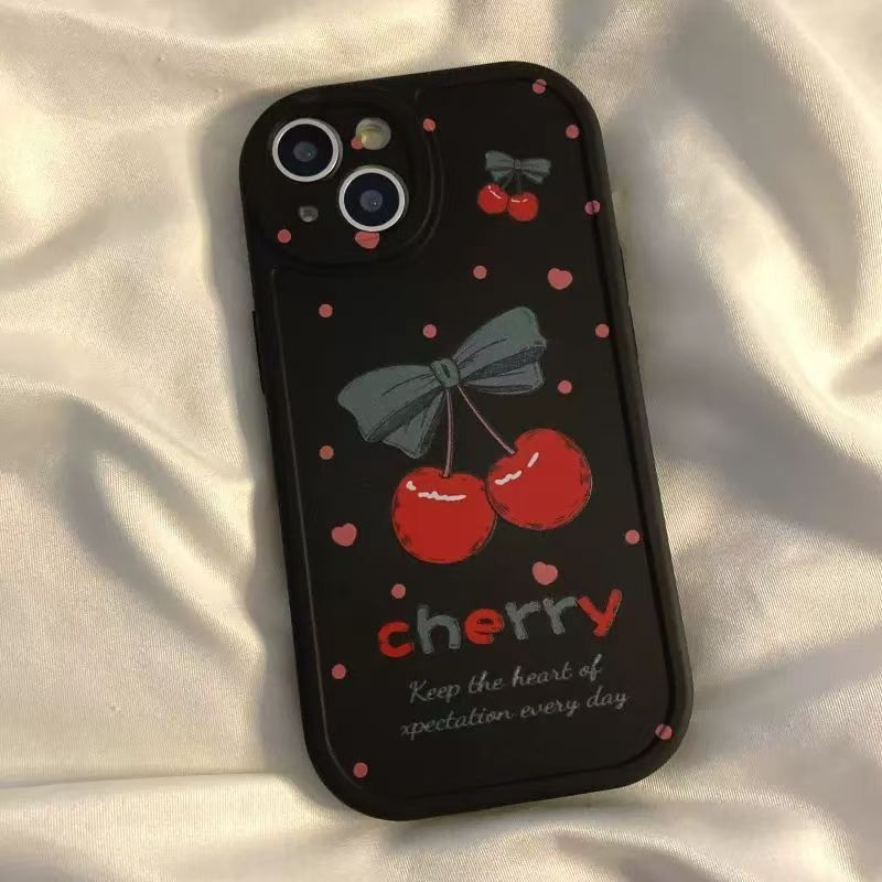Oil painting love bow cherry for apple 11/11/11 pro mobile phone case 11promax11/11/11X