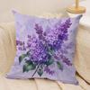 Violet Botanical Print Cushion Cover Pillow Case Short Plush Square Throw Pillow Covers Pillowcase Sofa Home Decor Gift