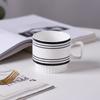 Nordic Simple Black and White Hepburn Style Ceramic Stacked Mug Mug Creative Office Water Cup Couple Mug Design Sense