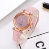 Watches for Women Ladies Watch Round Rhinestone Star Sky Pink Leisure Fashion Trend Frosted Belt Vintage Quartz Wristwatch
