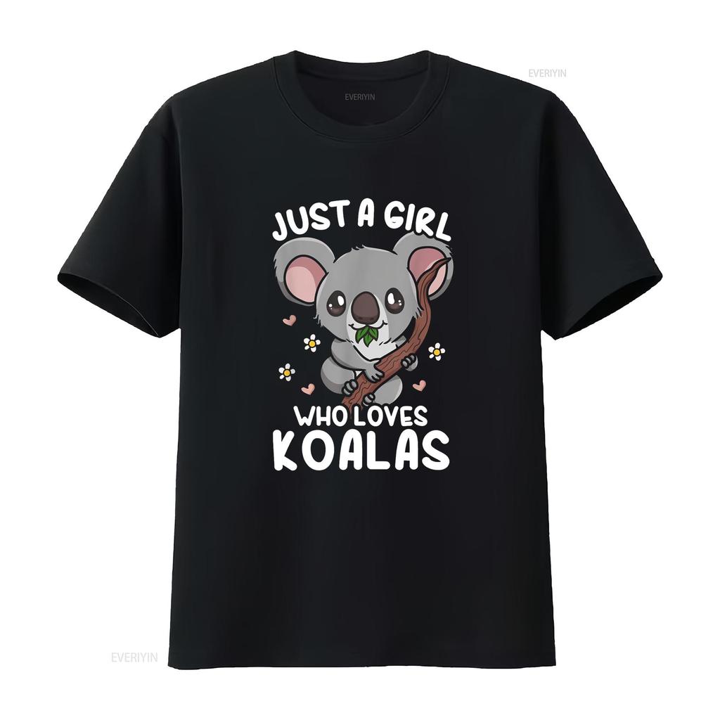 Koala Just a Girl Who Loves Koalas T Shirt vintage Washed streetwear Unisex graphic fashion Casual homme Breathable Comfortable
