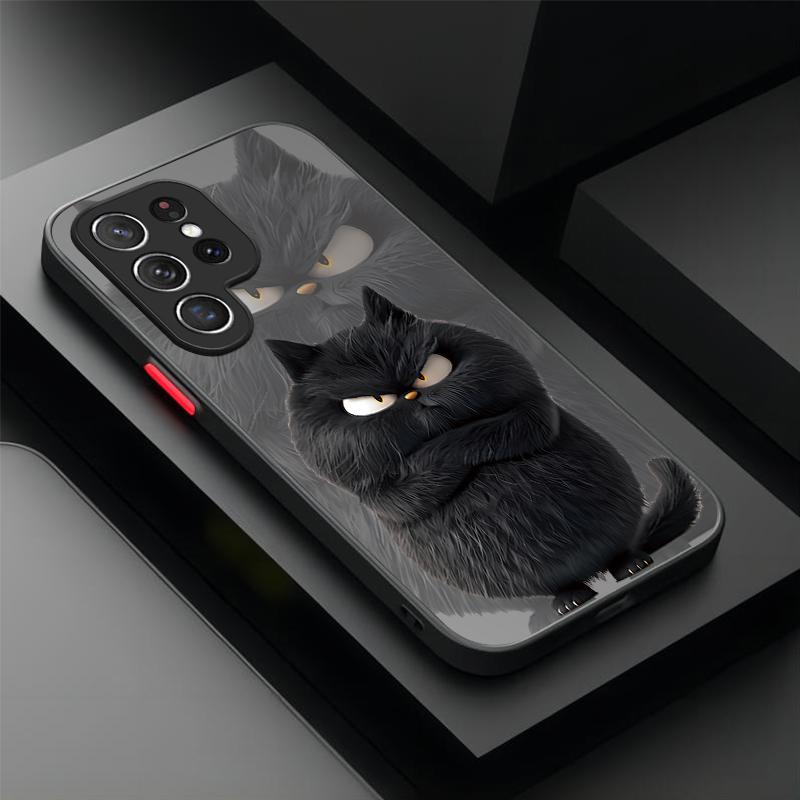 Lovely Black White Cat Matte Phone Case For iPhone 17 16 16e 15 14 13 12 Mini 11 Pro XS Max XR X SE 2022 8 7 Plus Cover