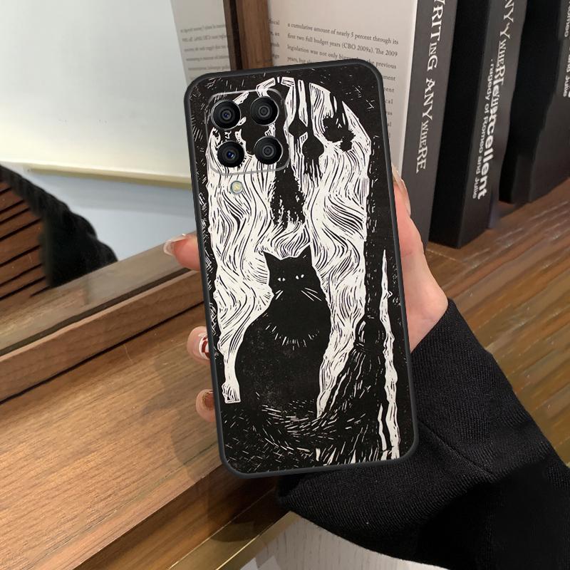 Hexe Schwarze Katze Hülle Für Samsung Galaxy M13 M53 M51 M31 M11 M14 M34 M54 M12 M32 M52 M16 M36 M56 M15 M35 M55