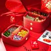 Flip Cover Chinese New Year Candy Fruit Tray Red Candy Box Household Snacks Plate  Wedding