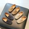Modepojke Lädersko Enfärgad Mångsidig Barn Skola Causal Singelskor Andas Halkfria barn Slip-on Flat Loafers