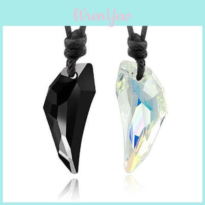 Trendige Unisex Kristallhalskette für Paare Klassisches Wassertropfen-Charm-Design