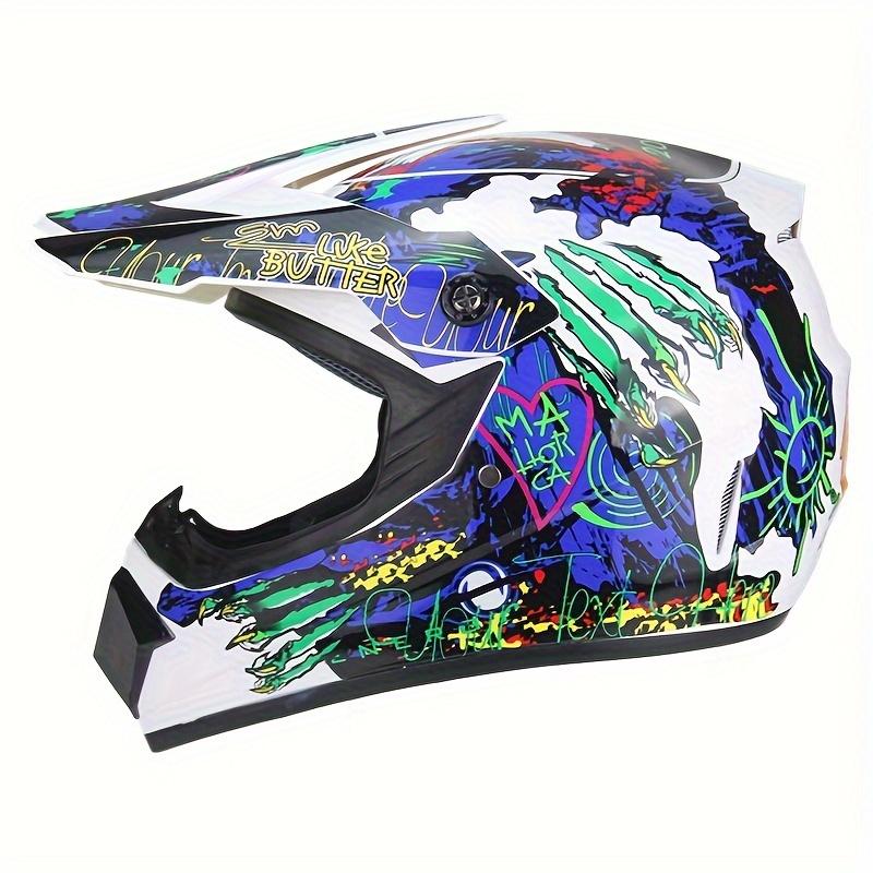 Off-Road Motorcycle Full Helmet 225 White Size 5 Travel Personality Safety Cover Four Seasons Off-Road Helmet