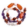 Natural Carnelian Mahogany Obsidian Amethyst Gemstone Beads Necklace 17" UB-4023 UB-4023