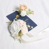 4 Pcs Hand Flower for Bride Bridesmaid Rose Wrist Corsage Boutonniere Set for Men Wedding Wrist Flower Corsage Prom Decor Groom Boutonniere