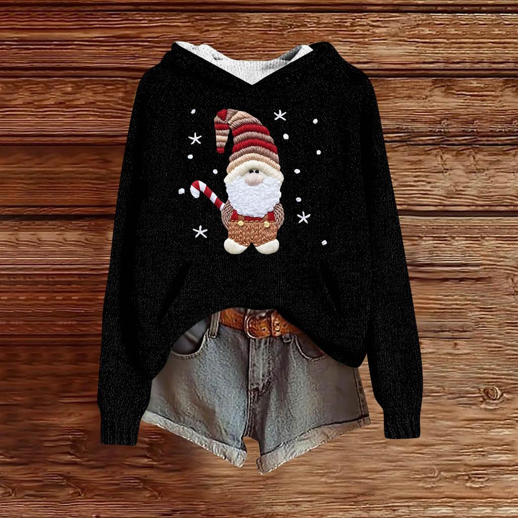 Sweatshirts For Women Knit Sweater Cute Shirt Fall Pullover Hooded Sweatshirt