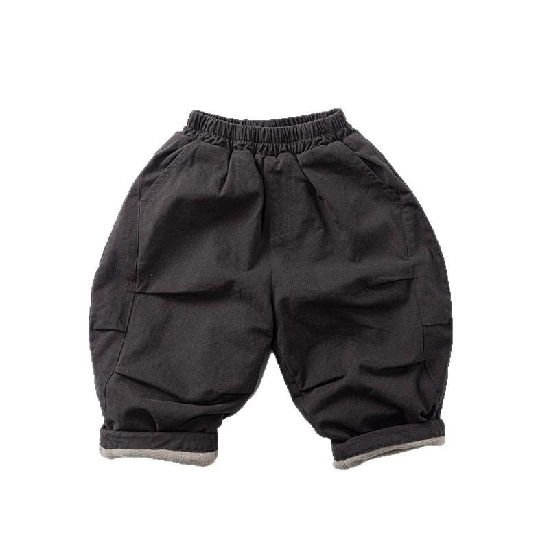 Kids Thick Fleece Warm Loose Casual Wide Leg Pants For Boys And Girls