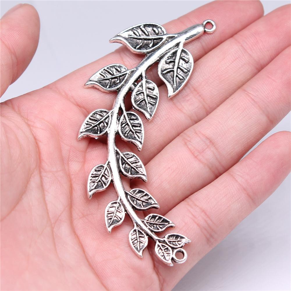 2pcs Charms Leaves Antique Silver Color Leaves Branch Charms Pendant Jewelry Leaves Charms For Jewelry Making